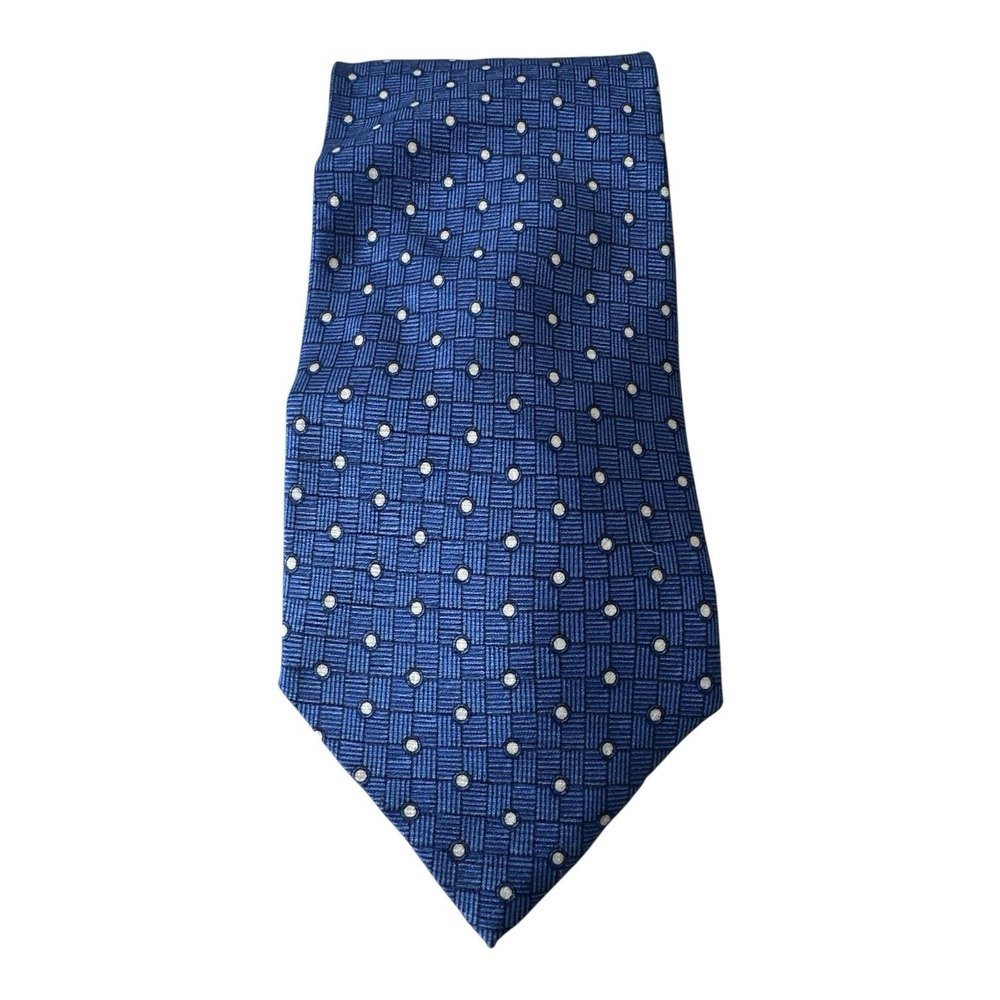 Valentino Cravatte Mens Silk Polka Dot Print Classic Neck Tie Blue Career Office